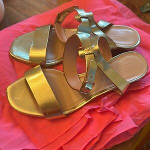 J Crew gold sandals